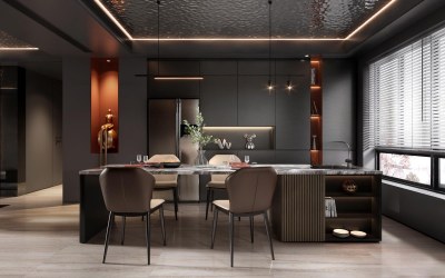 现代家居餐厅3D模型下载